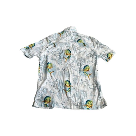 Fishing life cotton novelty fish button up LARGE - Picture 2 of 5